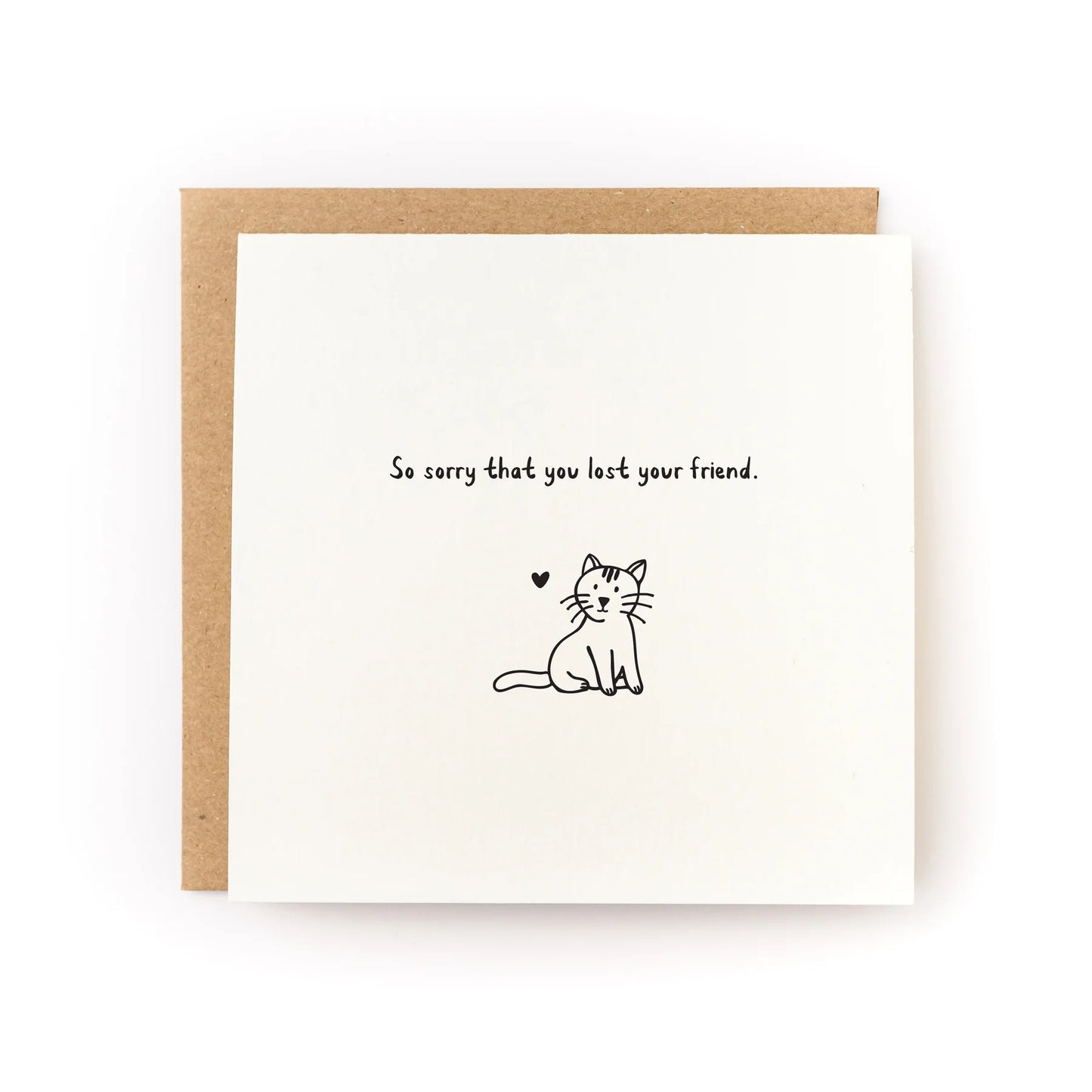 Lost Cat Friend Pet Sympathy Letterpress Card
