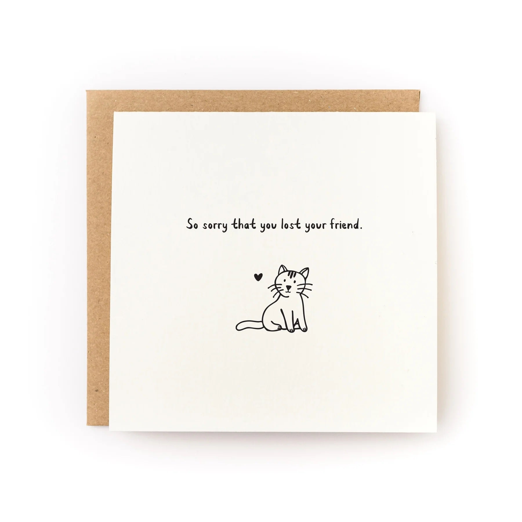Lost Cat Friend Pet Sympathy Letterpress Card