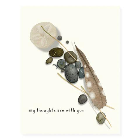 Feather and Stones Sympathy Card