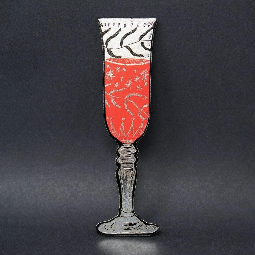 Wine Glass Bookmark-Gold Ark Colour Design