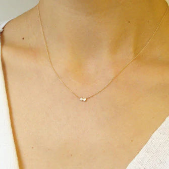 Lovebirds Diamond and 14 Karat Gold Necklace - 16"
