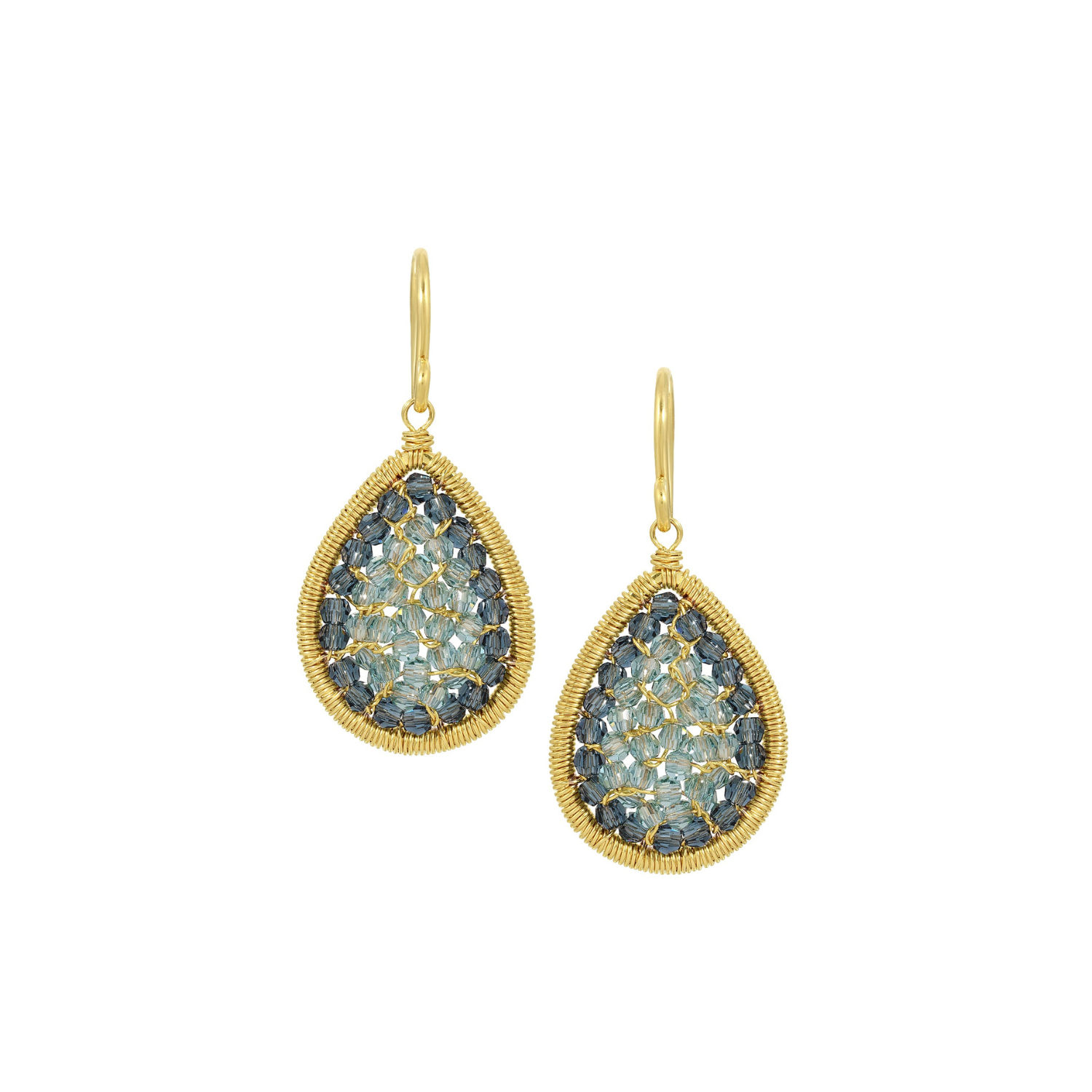 Medium Indigo Mix Mosaic Pear Earring