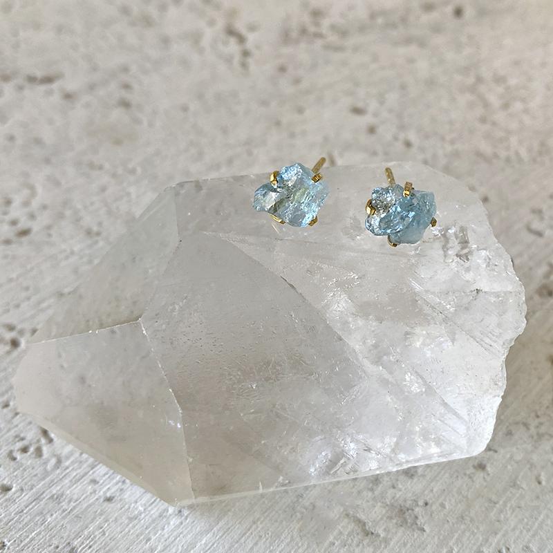 Aquamarine Claw Set Studs