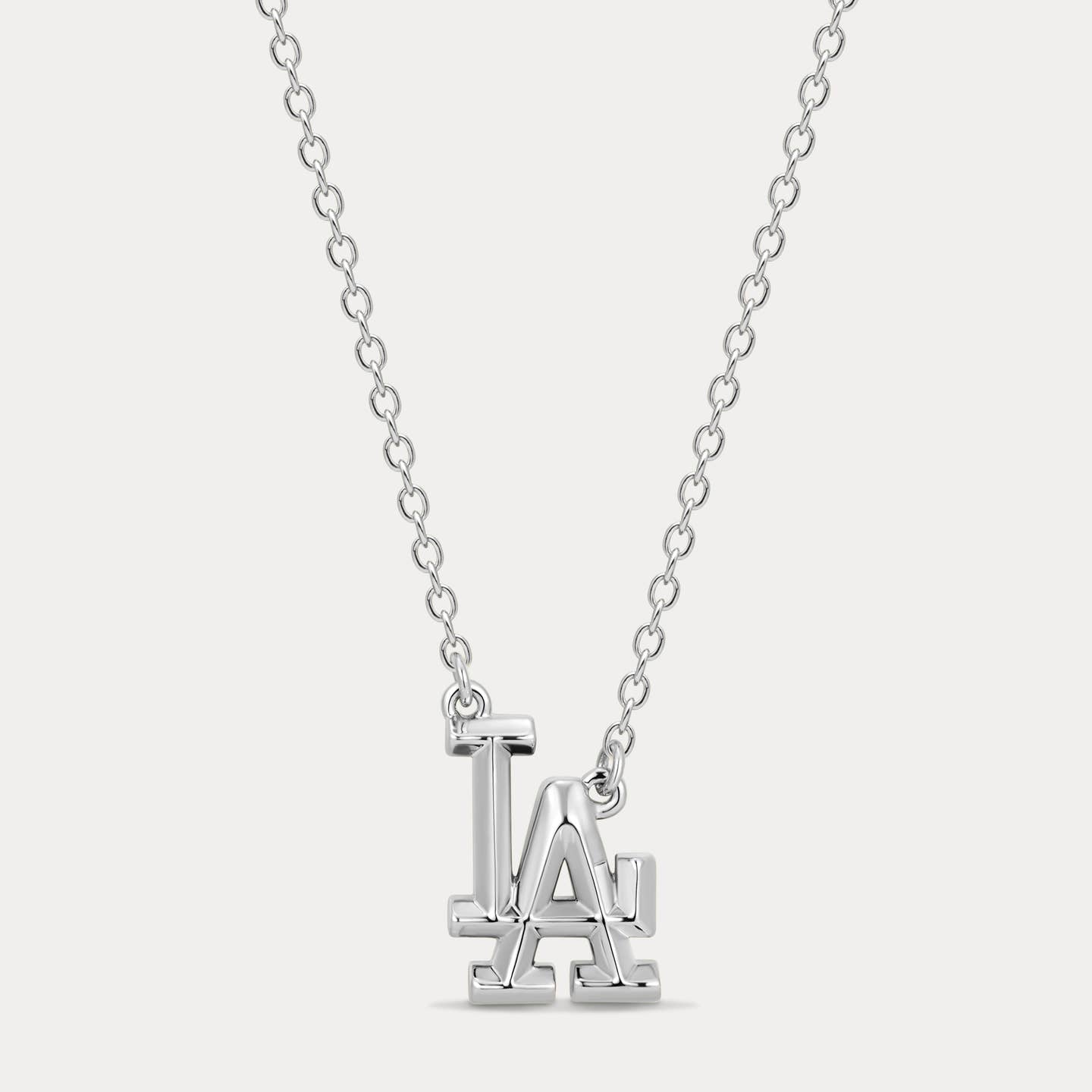 LA/Dodgers Logo Charm Necklace - Silver