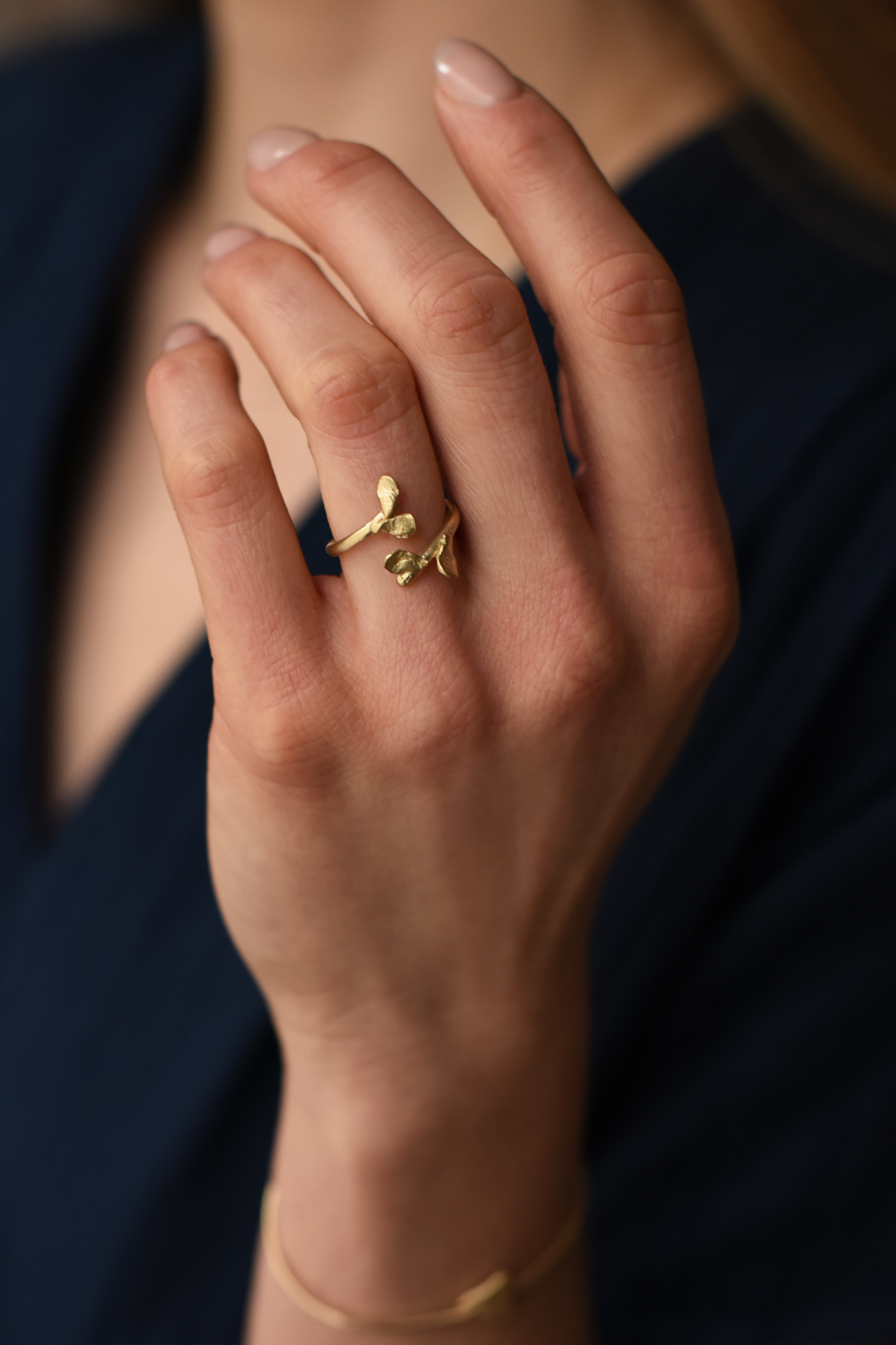 Open Leaf Brass Ring