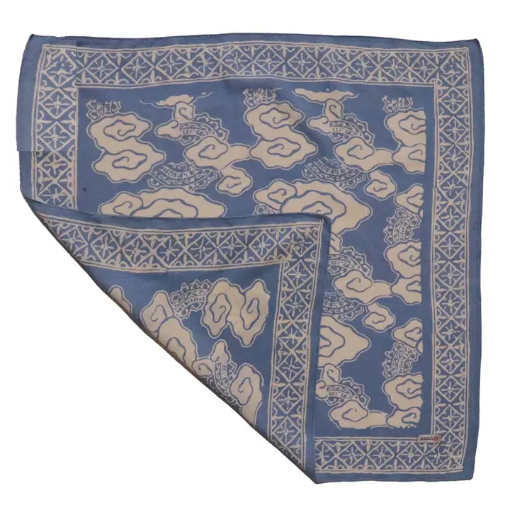 Hand Dyed Batik Bandana - Pewter Sky Grey