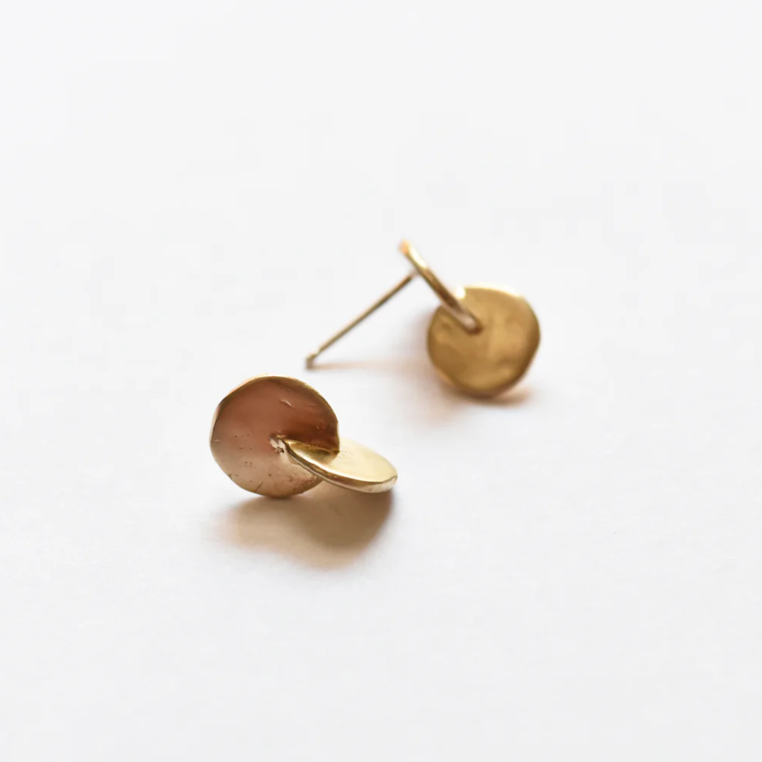 Interlocking Disc Stud Brass Earring