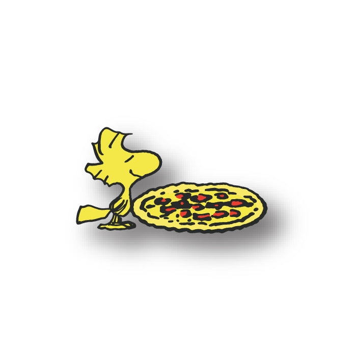 Woodstock Valentines Day More Than Pizza Pin Card