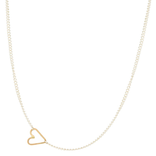 Load image 1 in gallery view. Teenie Medium Heart Necklace - Sterling with Gold Heart