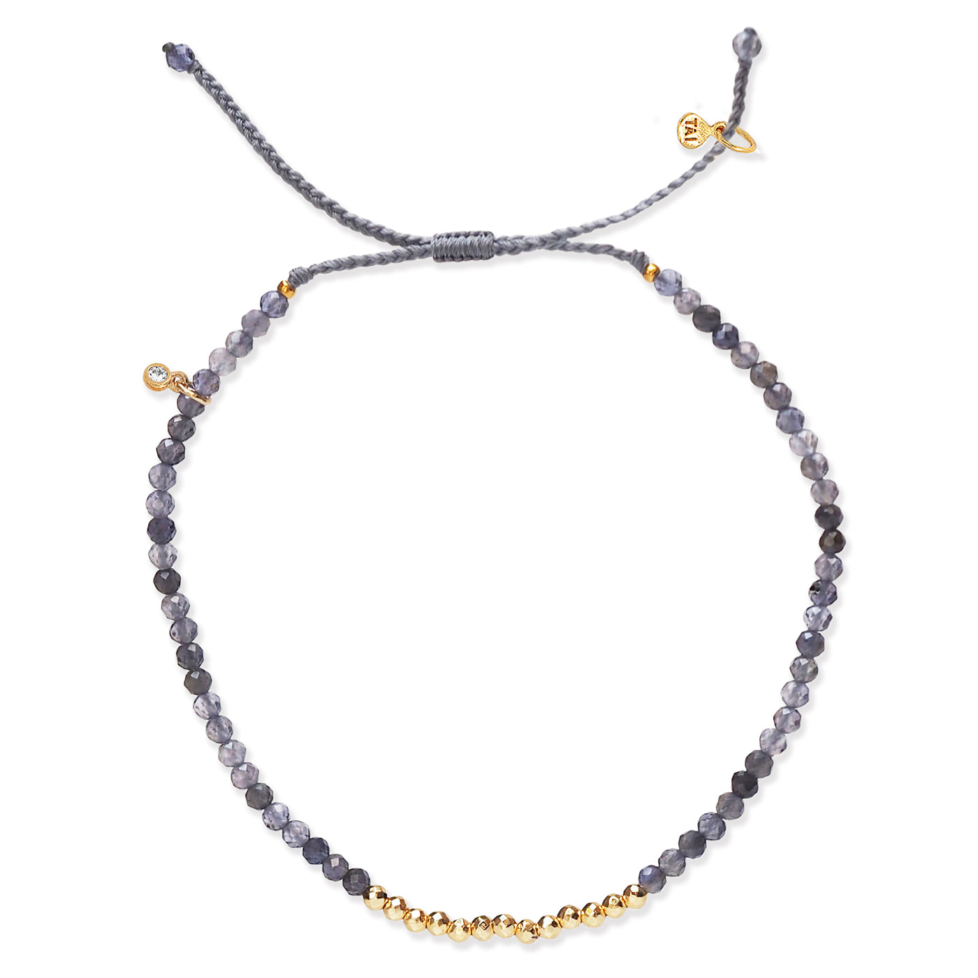 Handmade Natural Stone Bracelet with Gold Beads - Loite