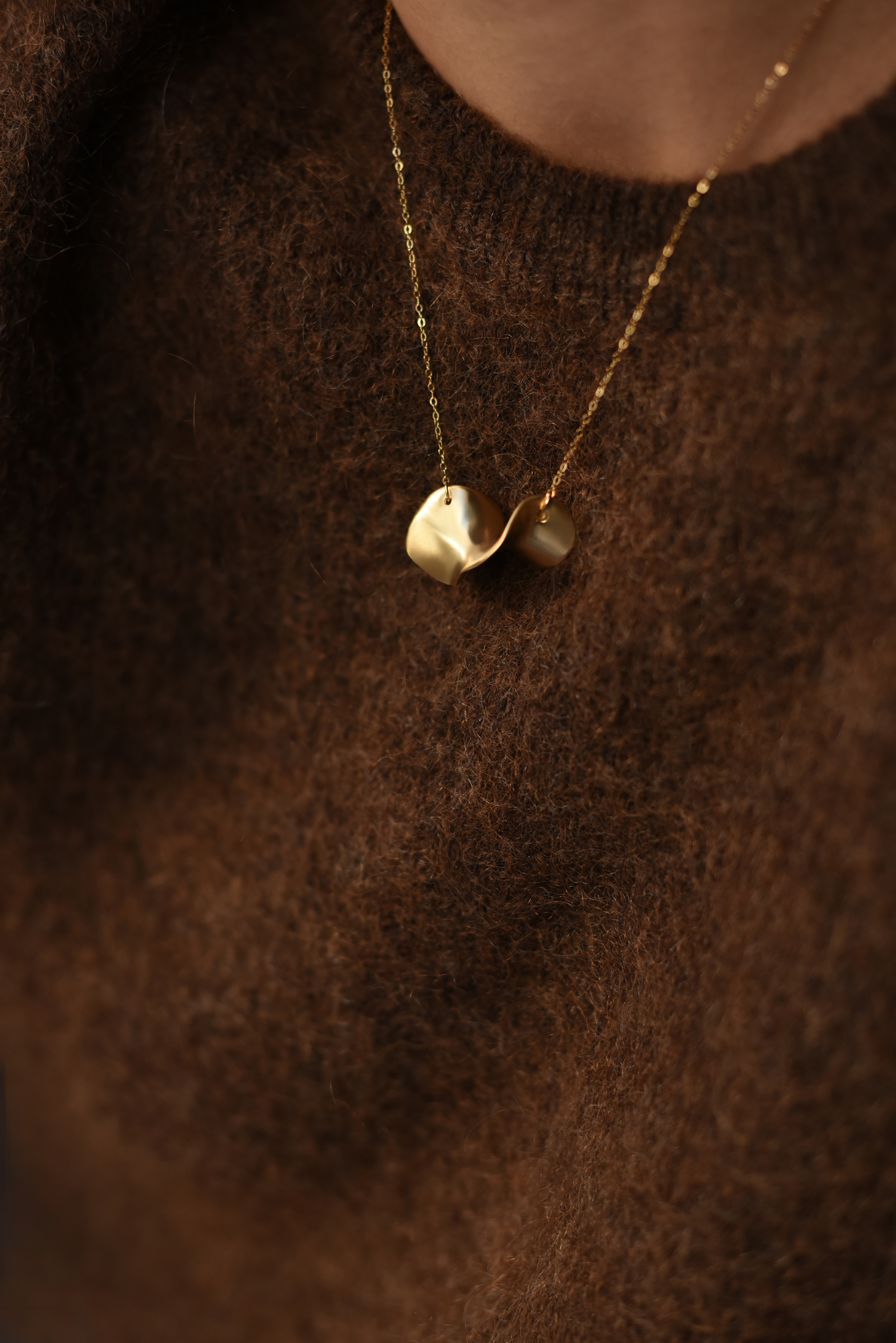 Wave Brass Necklace