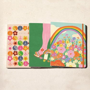 Pride Rainbow Sewn Trio Notebook Set