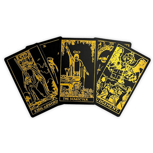Load image 1 in gallery view. Black Gold Tarot Deck | Classic Tarot Design and Gold Foil