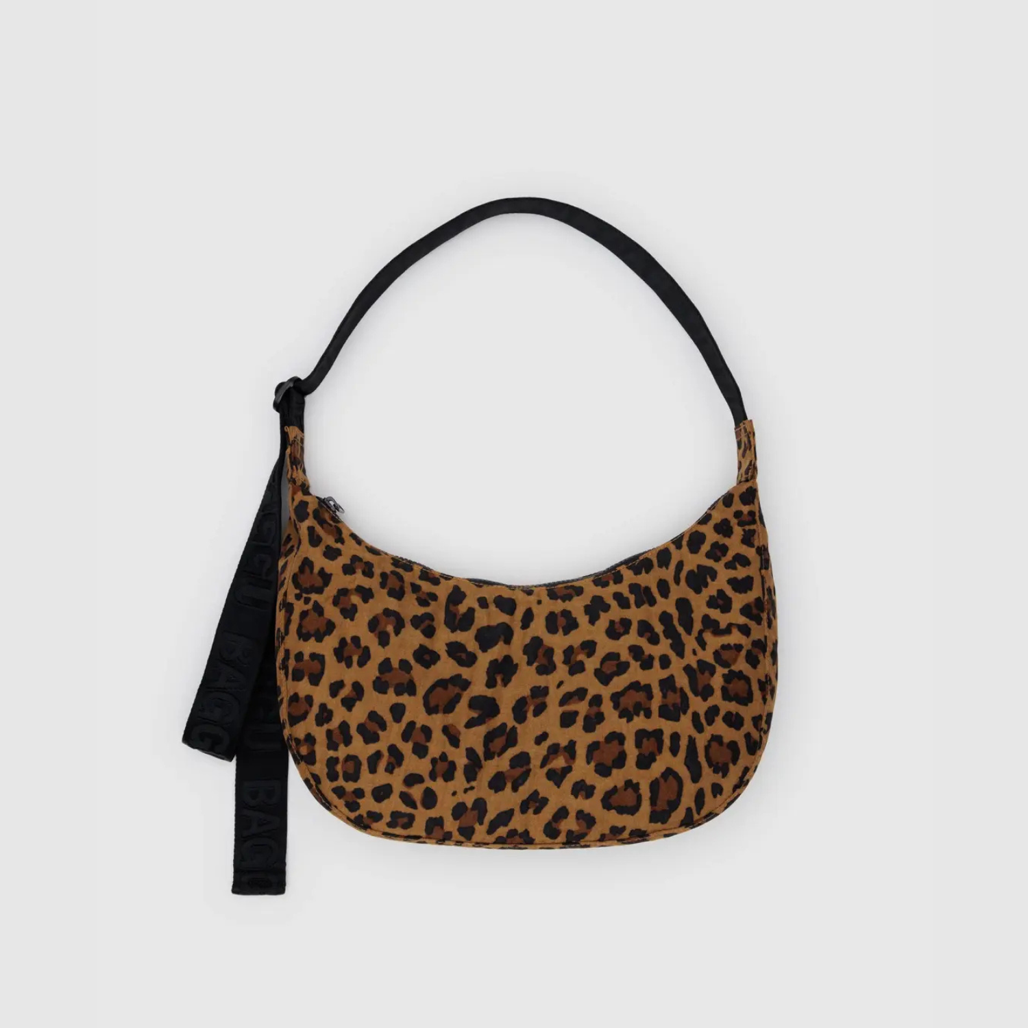 Medium Nylon Crescent Bag - Leopard