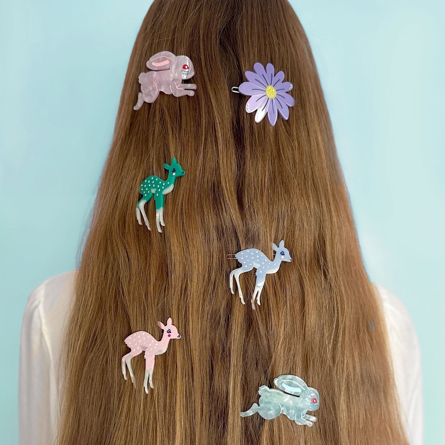 Pink Deer Hair Clip