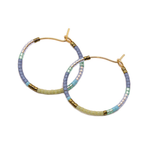 Load image 1 in gallery view. Beauty Hoops - Denim Blues
