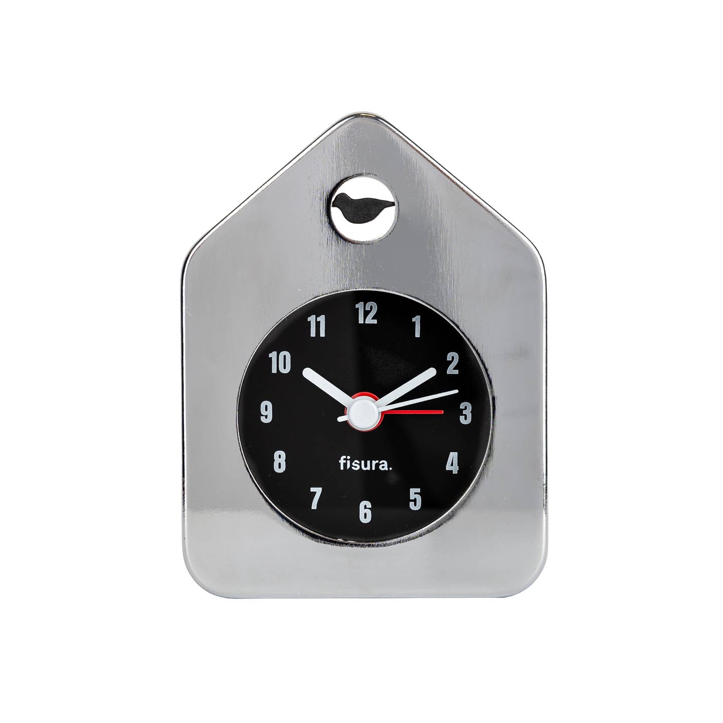 Mini House Alarm Clock - Chrome
