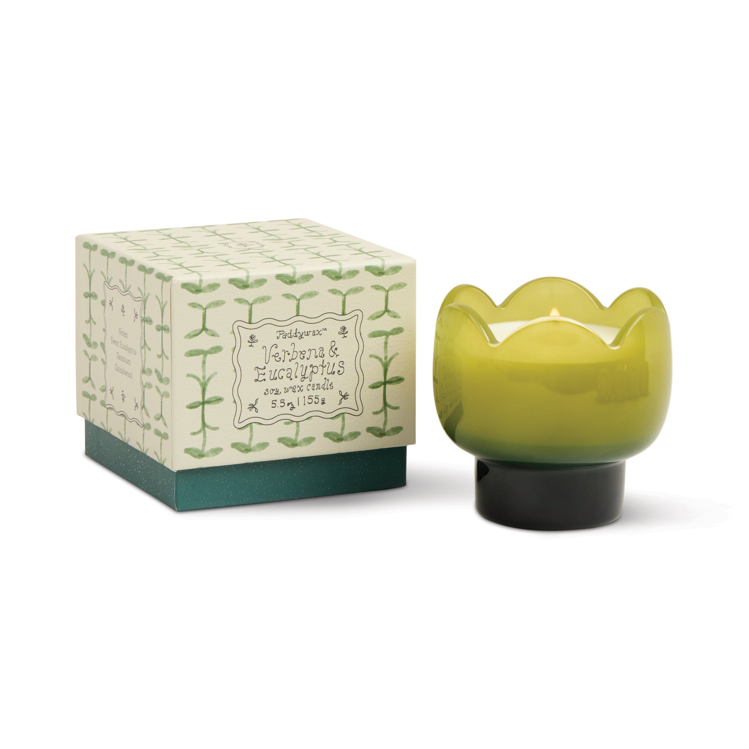 Tulip 5.5oz Glass Candle - Verbena & Lemongrass Paddywax