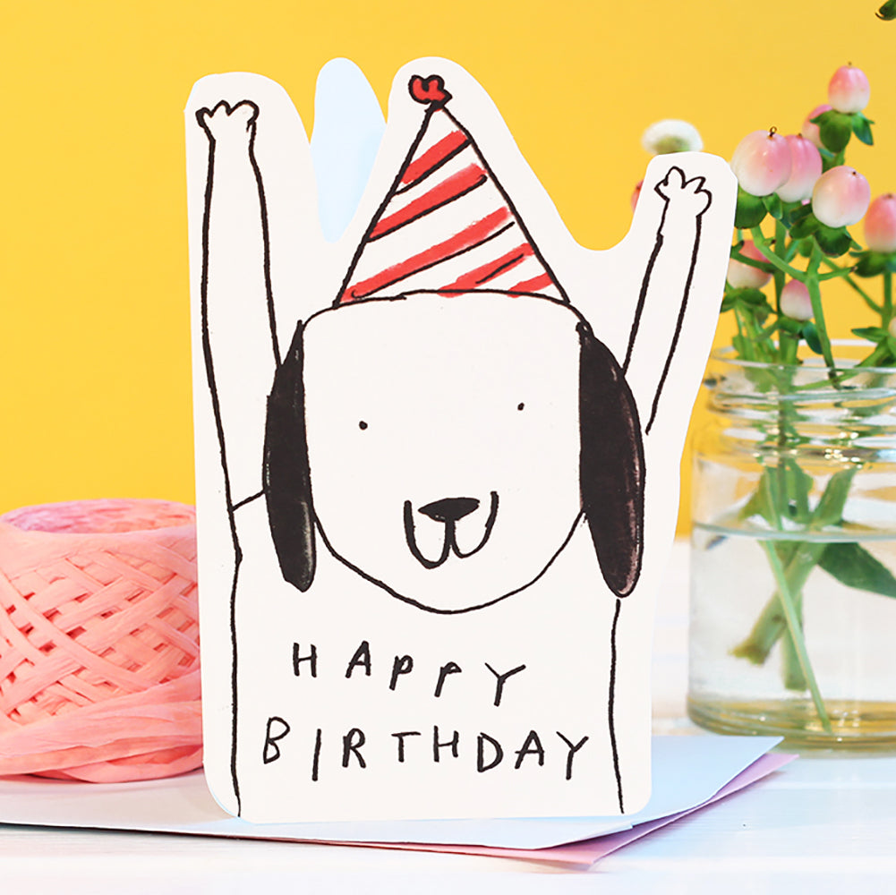 Cut-Out Dog Hat Birthday Card