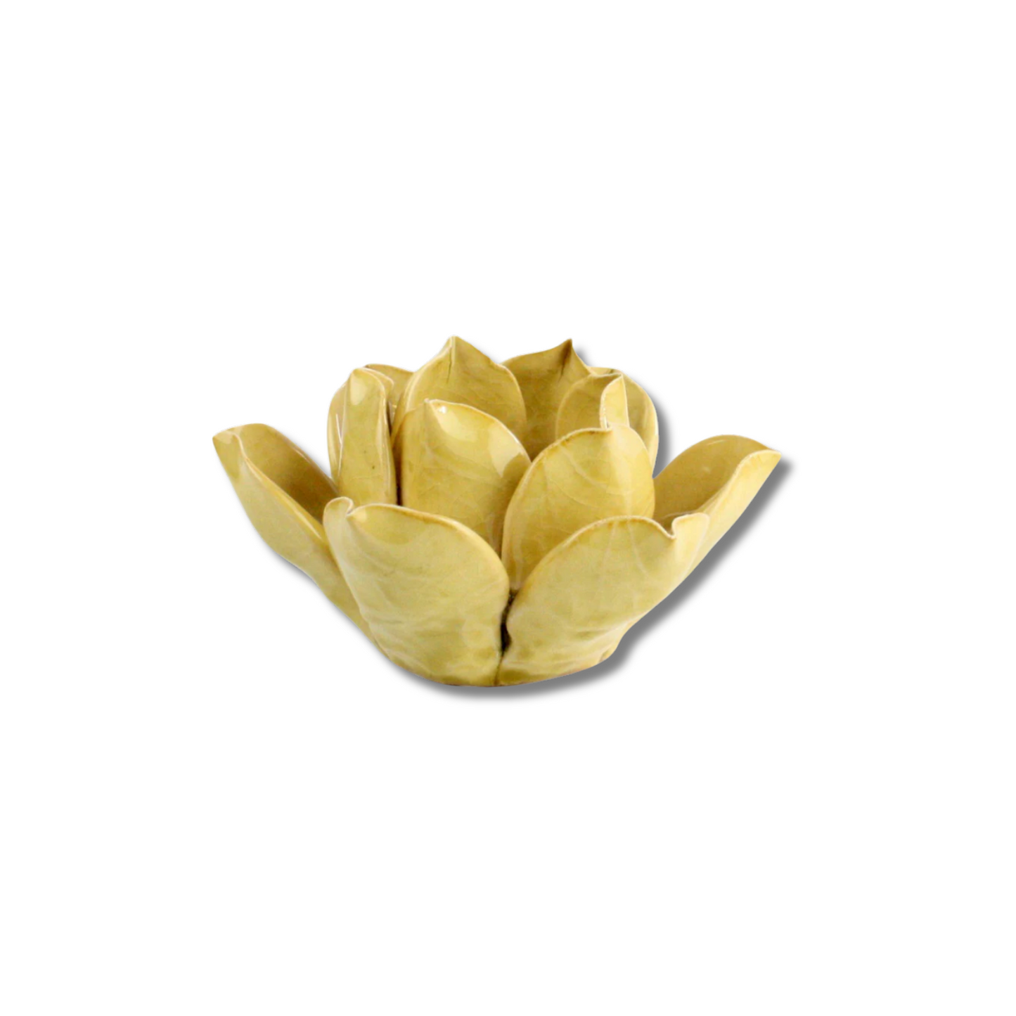 Lotus Tea Light Holder- Yellow