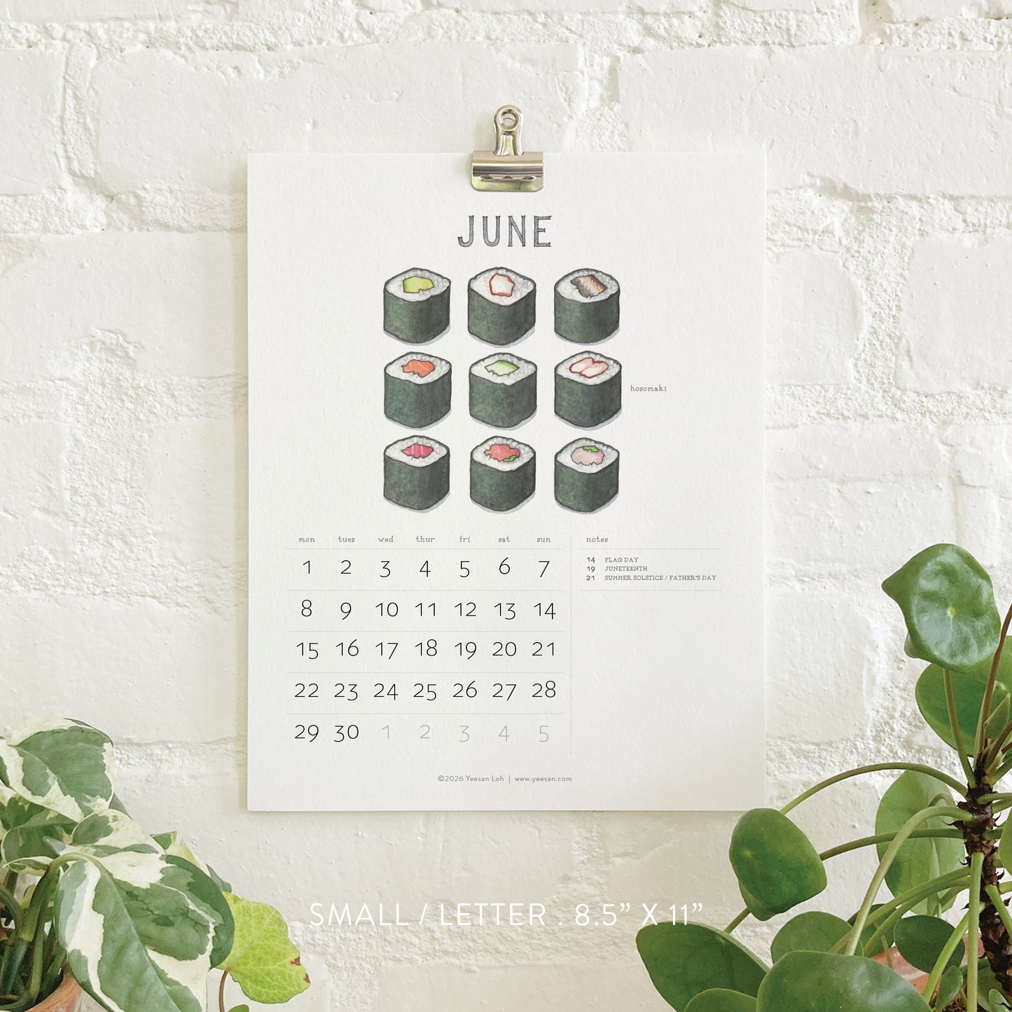 2026 Calendar- Small - Bento