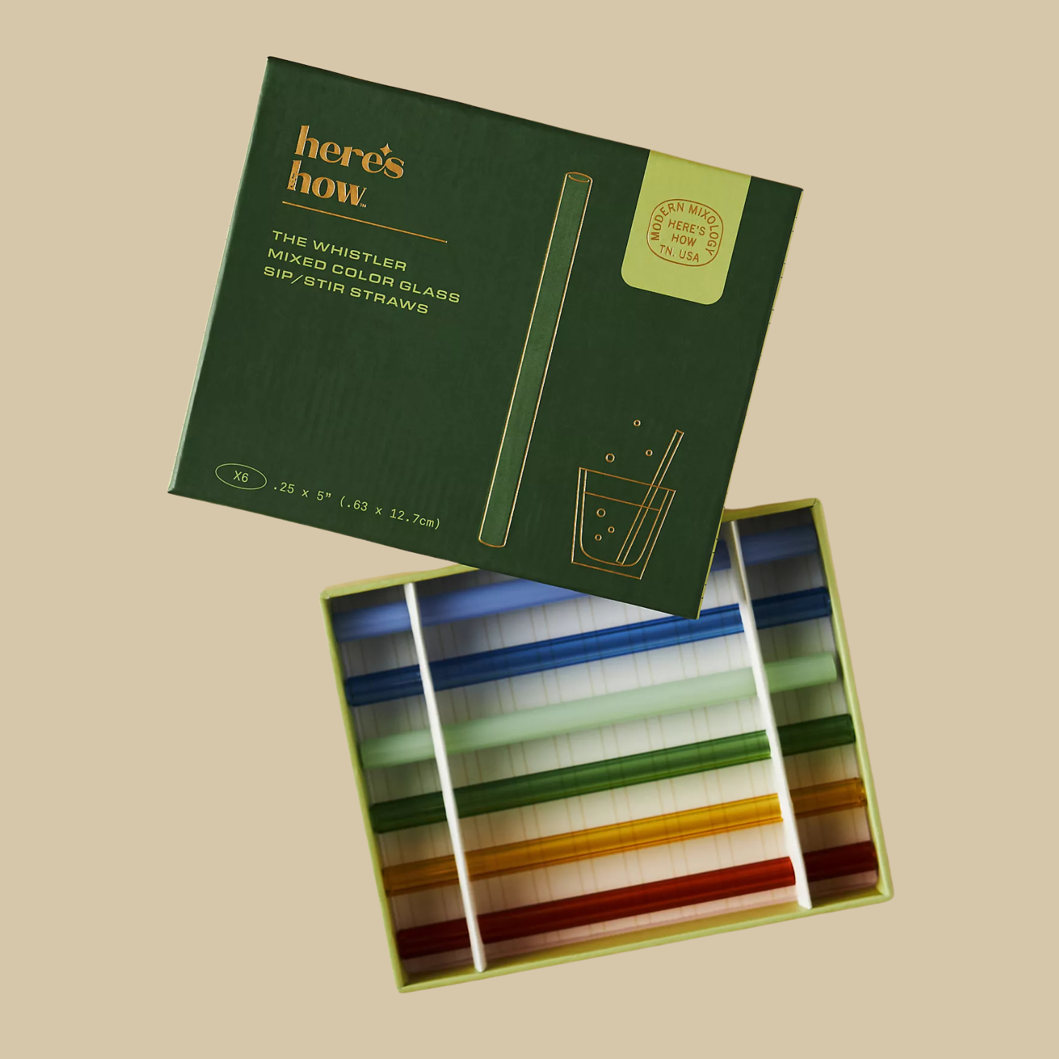 The Whistler Colored Glass Straw Set | Set of 6