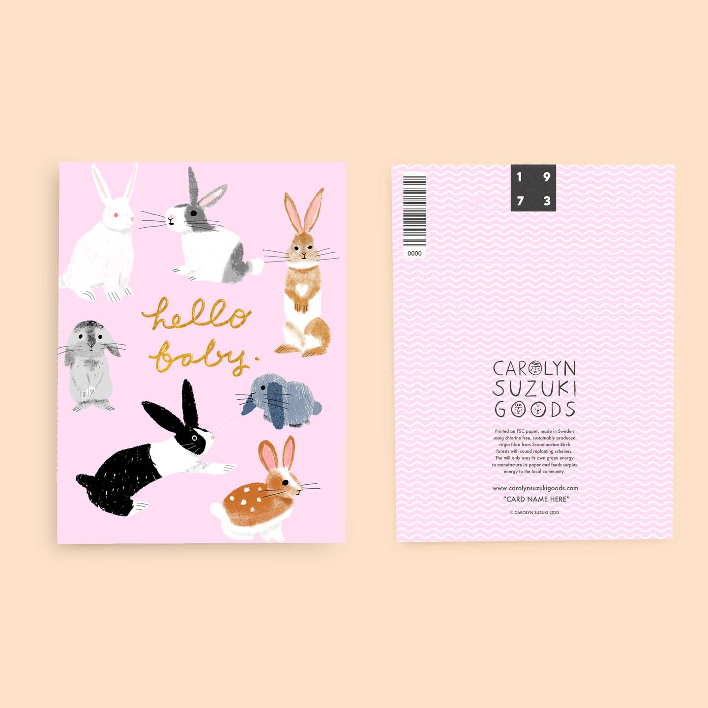 Usagi Three Baby Card