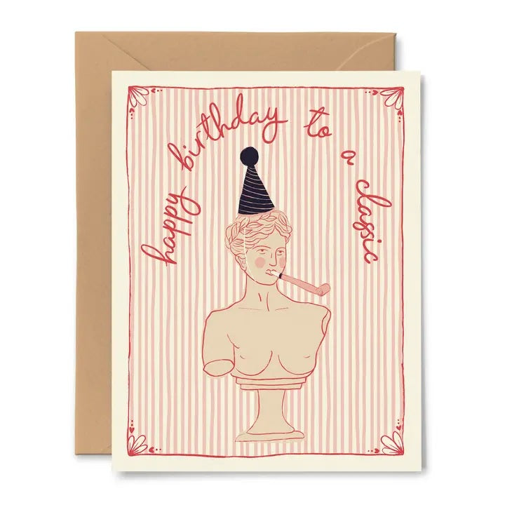 Happy Birthday Classic Statue Bust Card