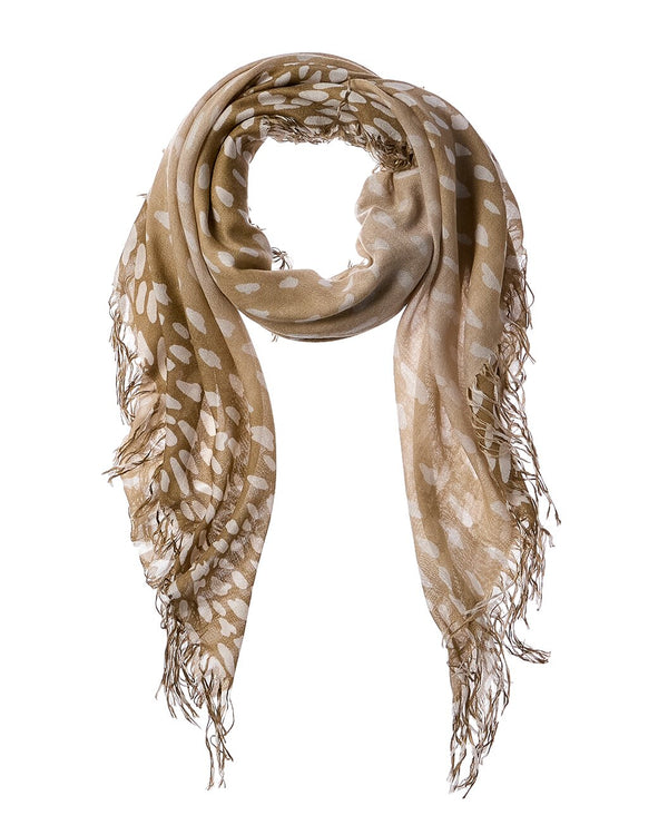 Tissue Solid Print Cashmere-Blend Scarf - Fawn