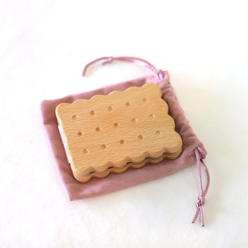 Load image 1 in gallery view. Biscuit Pocket Mirror – Beech Wood