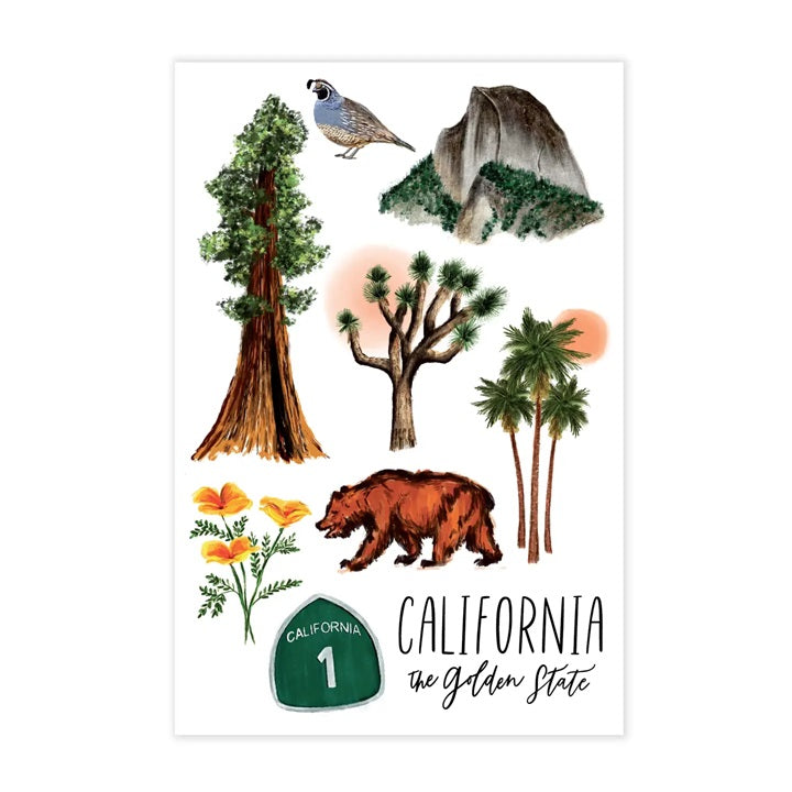 California Collage Postcard
