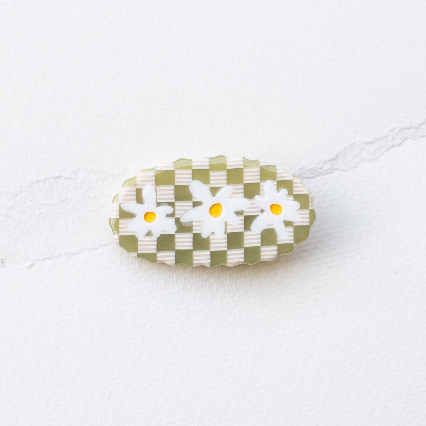 Acetate Hair Clip - Lime/Daisy