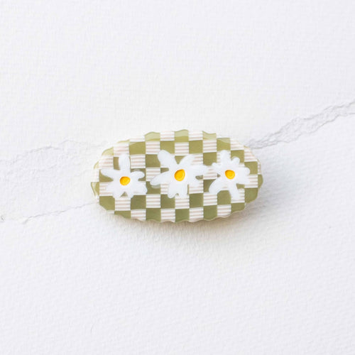 Load image 1 in gallery view. Acetate Hair Clip - Lime/Daisy