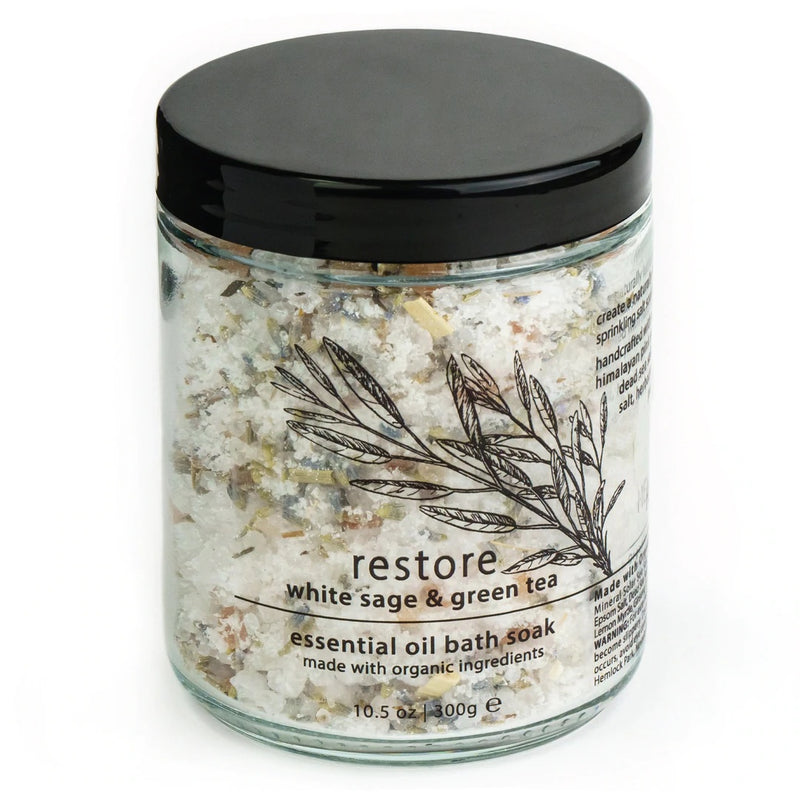 Essential Oil Bath Soak - RESTORE | White Sage & Green Tea