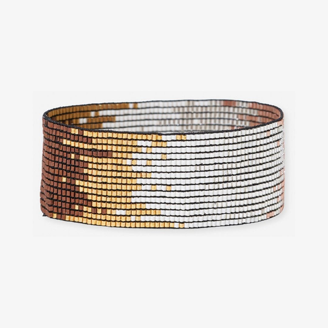 Kenzie Ombre Beaded Stretch Bracelet - Mixed Metallic