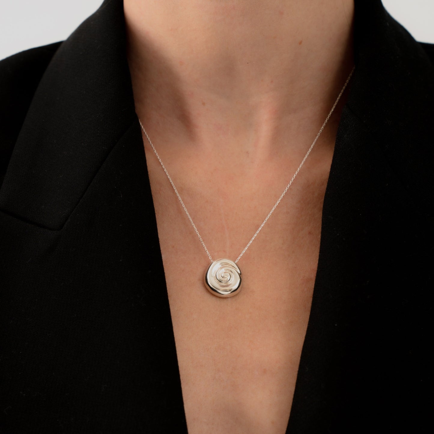 Small Compass Necklace - Silver