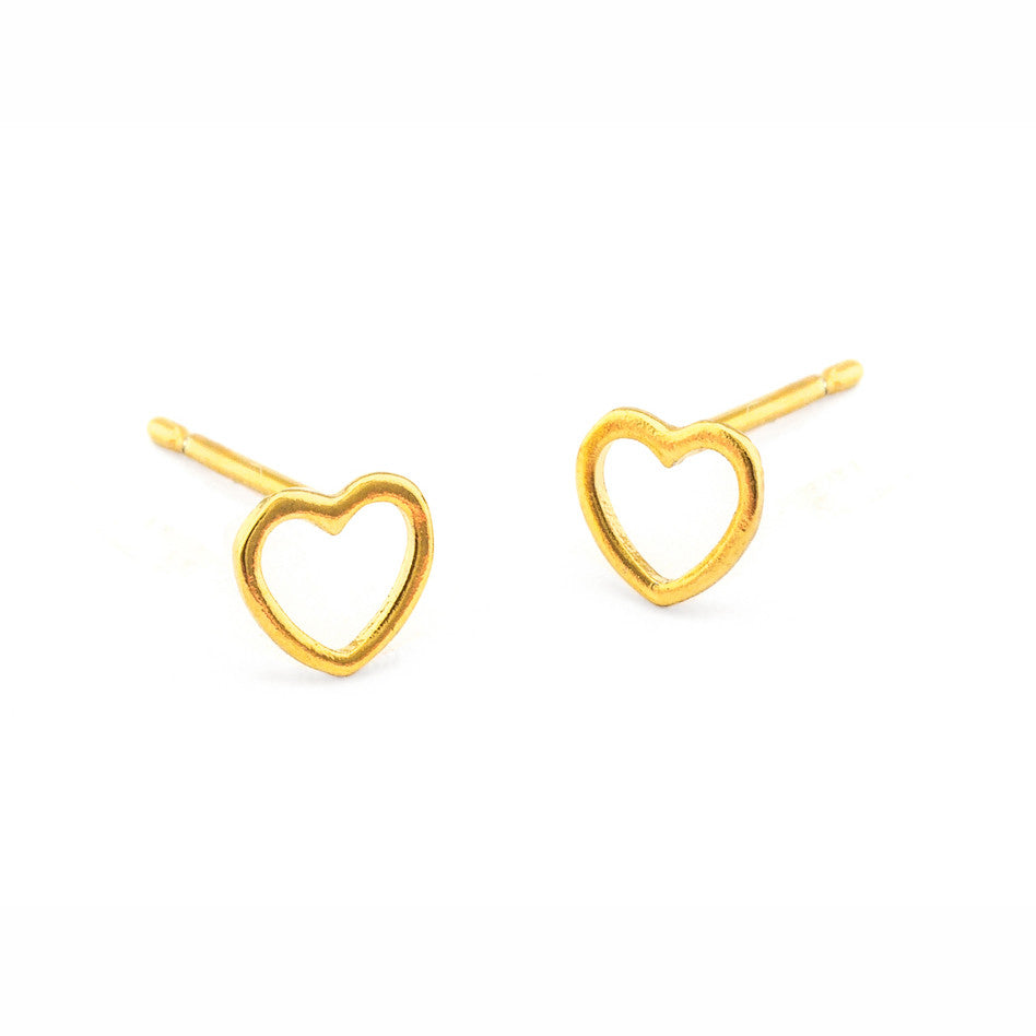 Simple Open Heart Studs