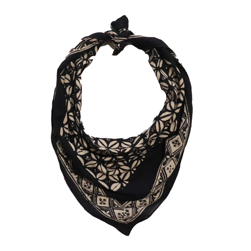 Hand Dyed Batik Bandana - Black Horn Beetle
