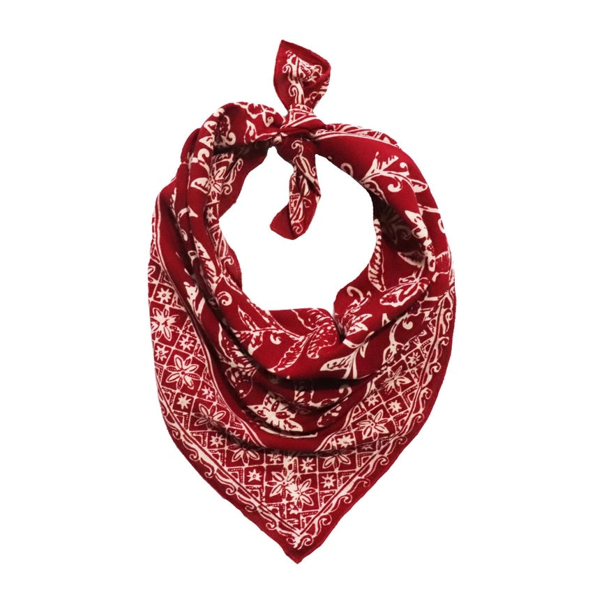 Hand Dyed Batik Bandana - Cherish Red