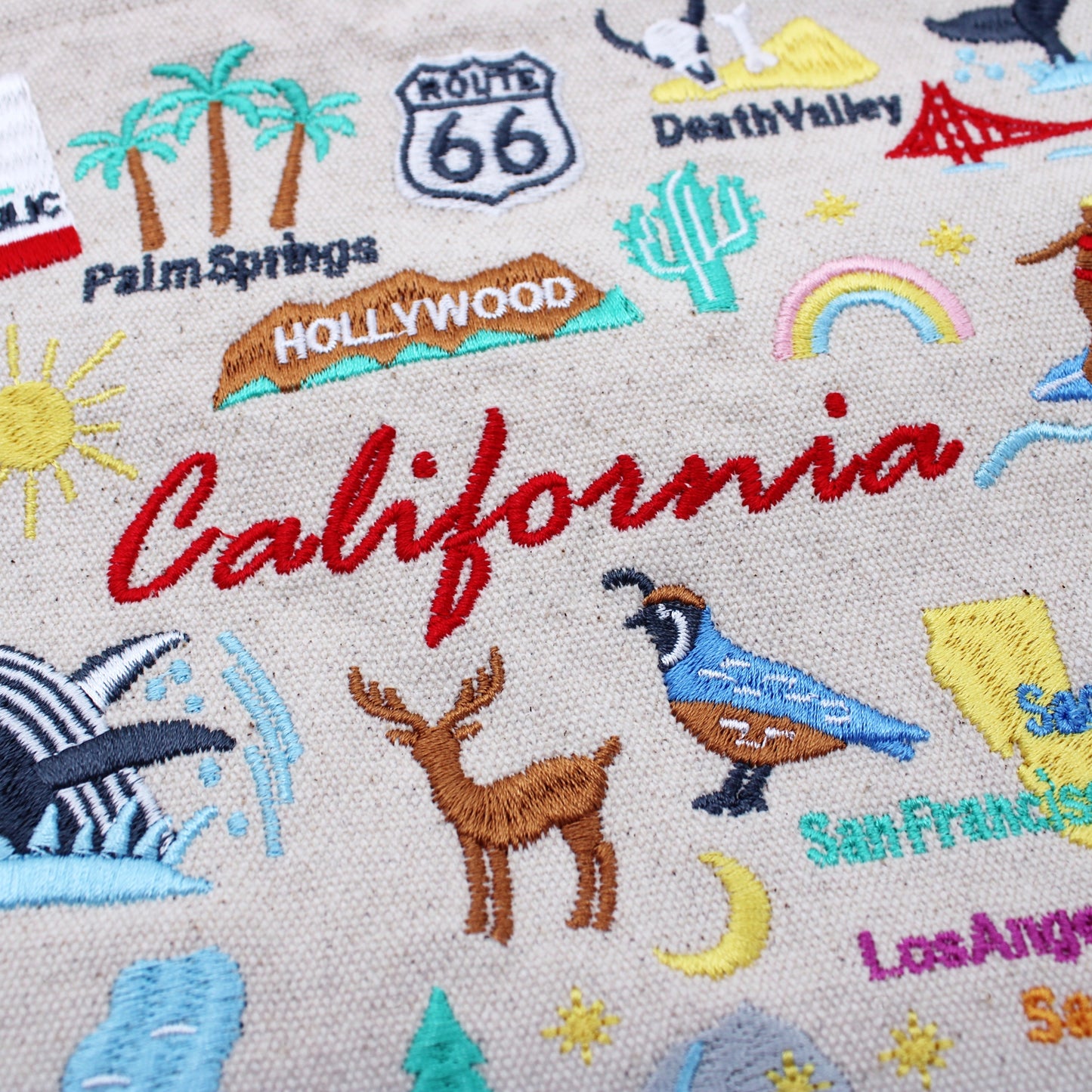 Embroidered California Tote Bag