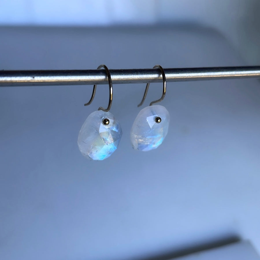 Midi Rainbow Moonstone Sterling Earring