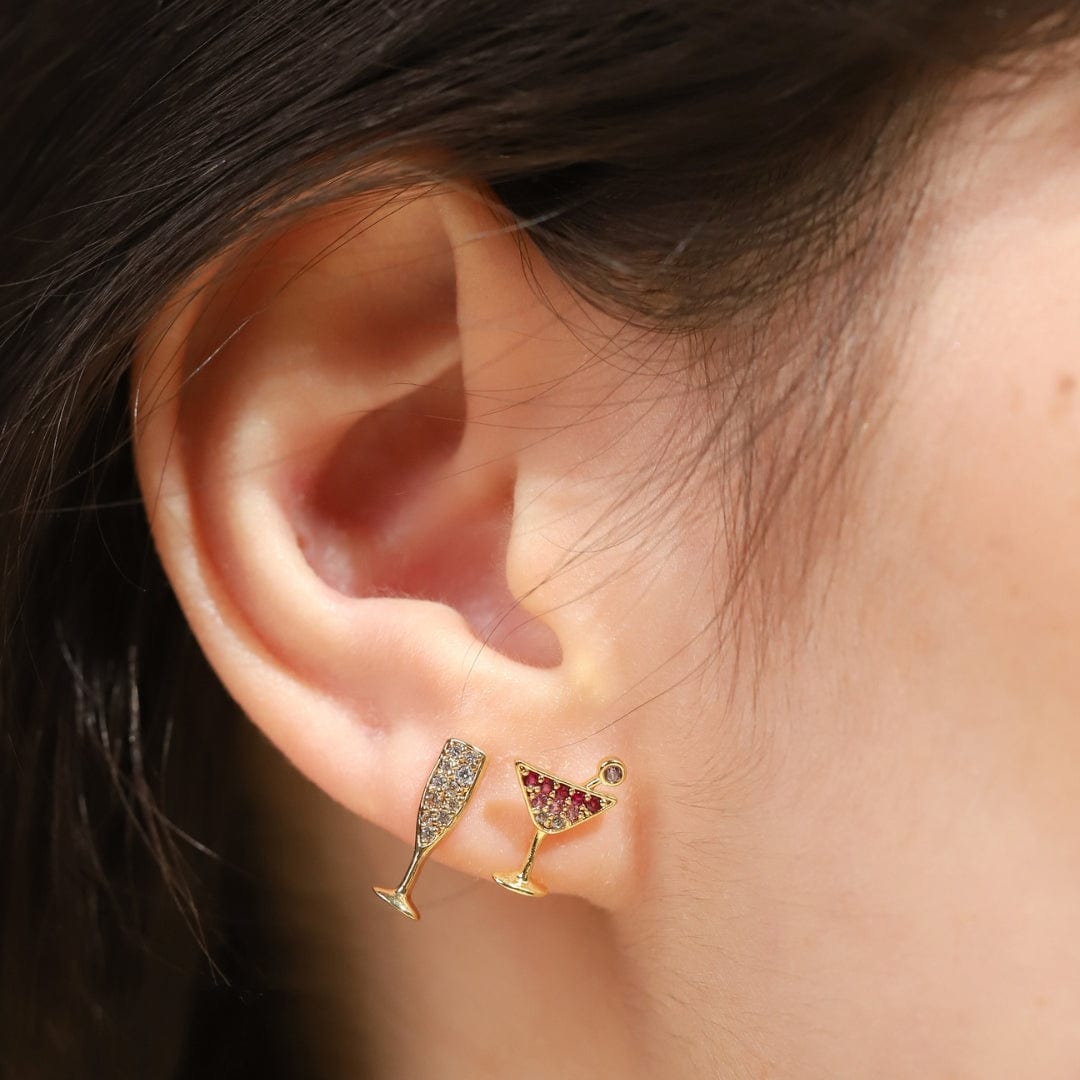 Martini Glass Studs with Ombre Stone Accents Tai Jewelry