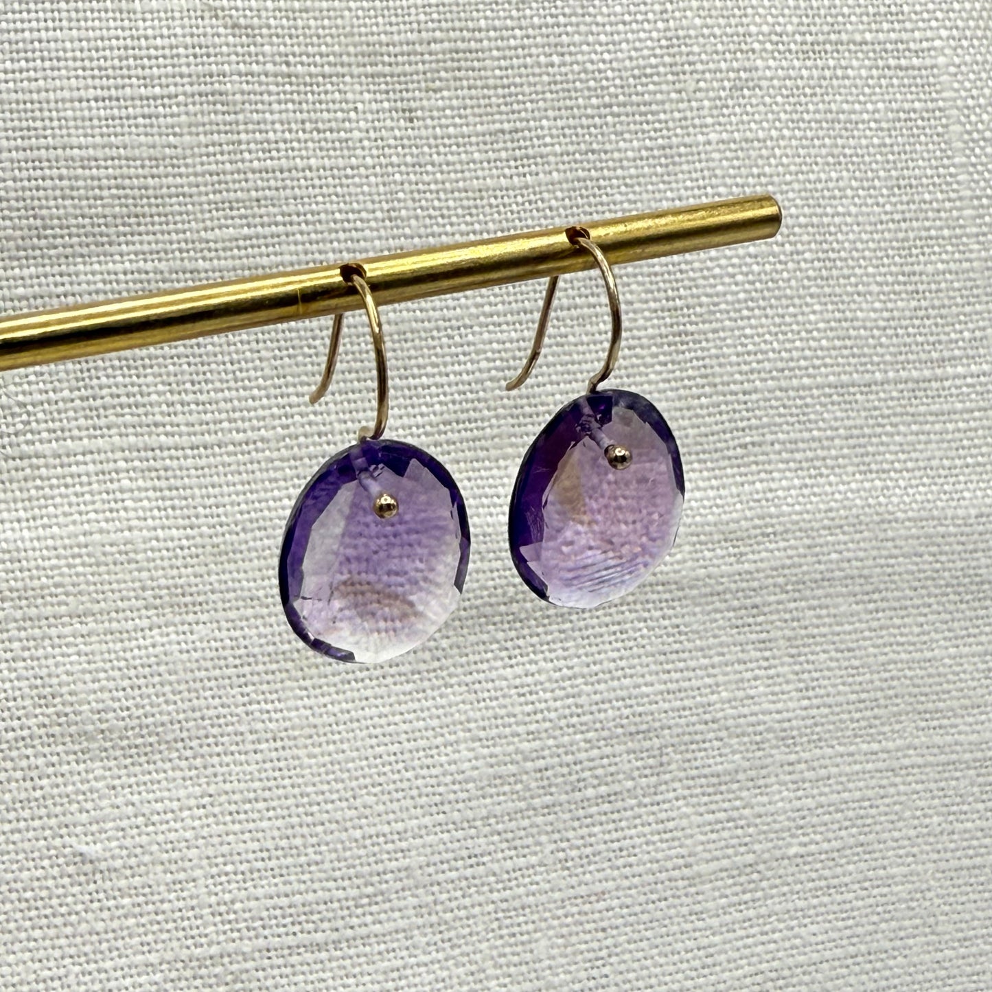 Midi Faceted Amethyst Gold Filled Earring