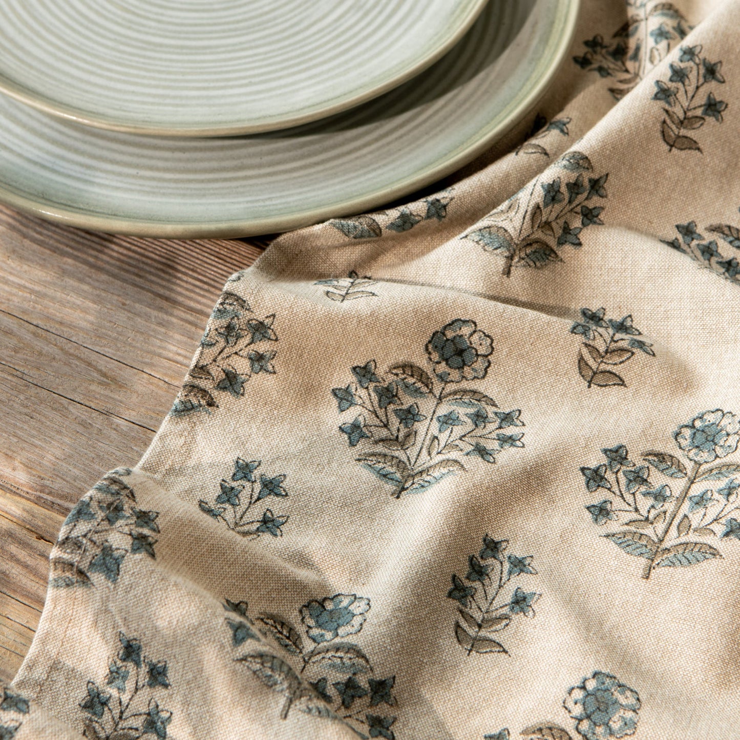 Block Print Dishtowel - Salvia Danica