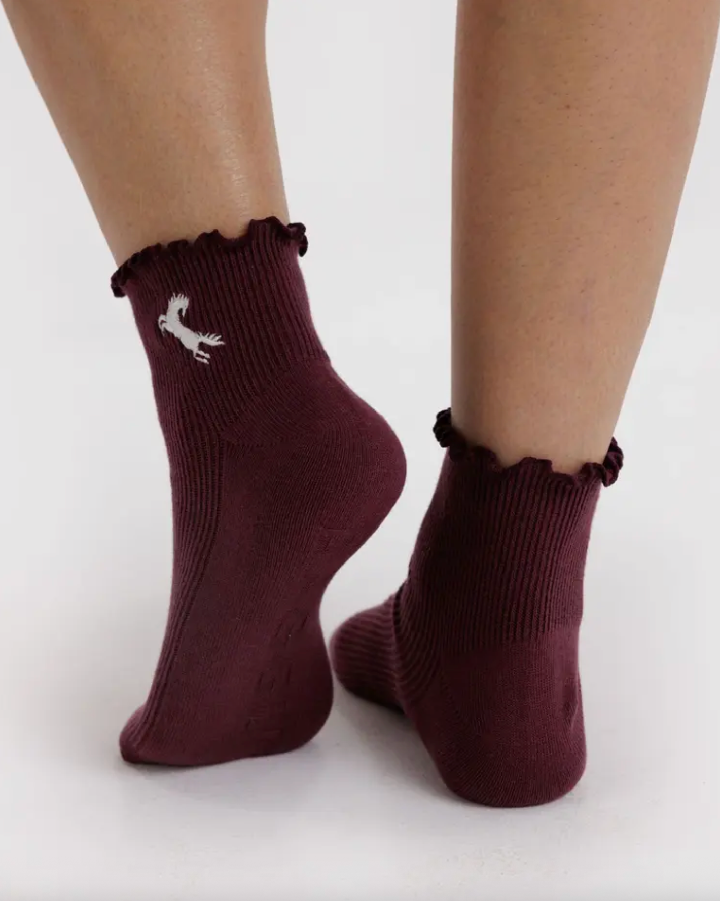 Lettuce Edge Sock Set of 2 - Mahogany & Navy Icons