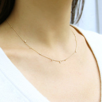 Random Itty Bitty Chain Necklace - 14 Karat Gold With Diamonds