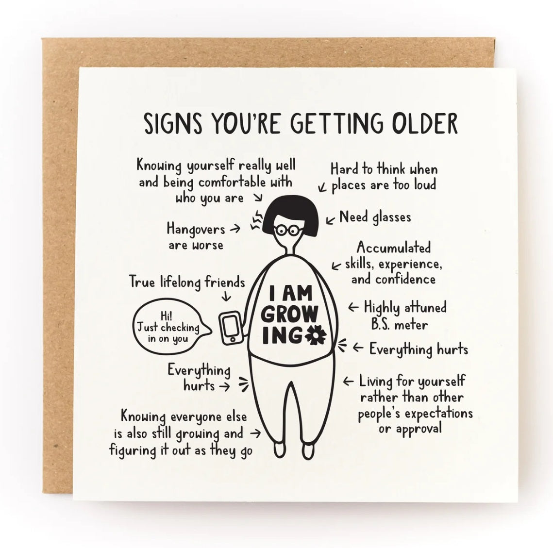 Signs You're Getting Older Letterpress Card Kwohtations