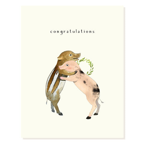 Load image 1 in gallery view. Pig Pals - Encourage & Congrats Card