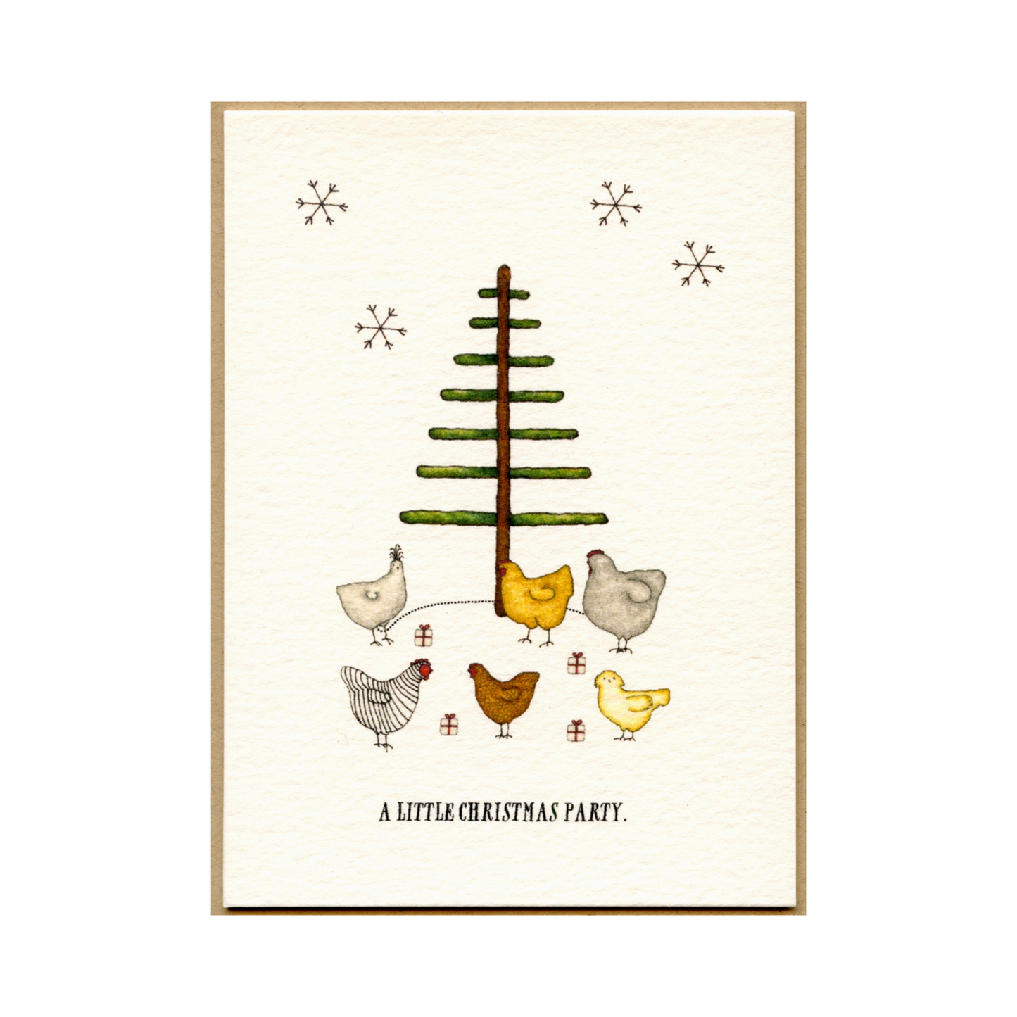 Chickens Celebrate Christmas Boxed Cards Set/6