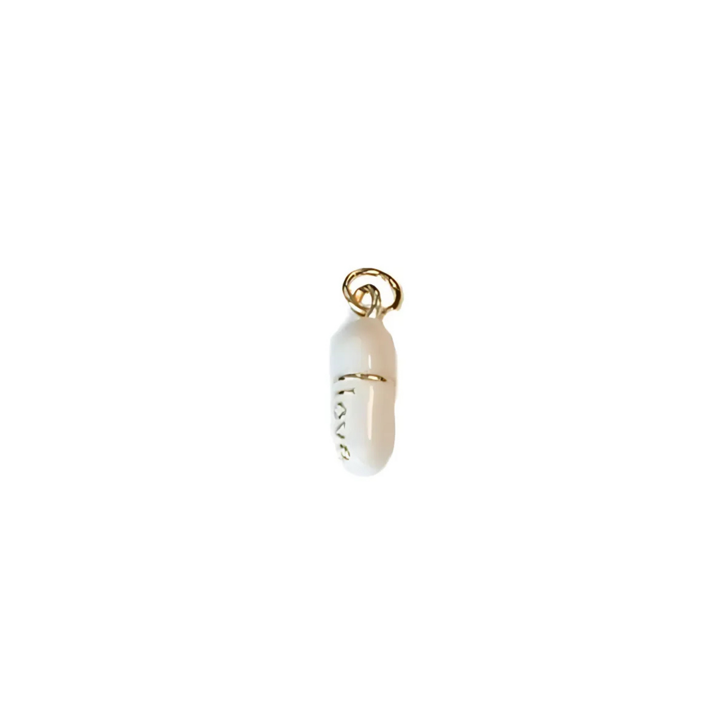 Gold White Love Pill Charm